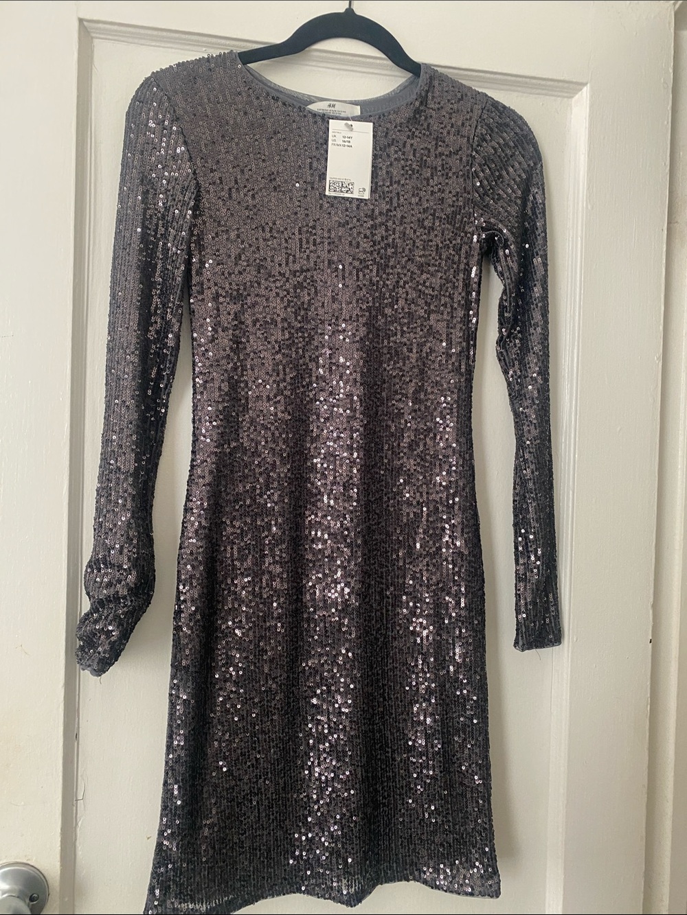 H&M Rose-Gold Sequin Long Sleeve Top